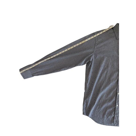 Bugatchi Mens Classic Fit Cotton Button Up Dress Shirt Blue White Pattern M - Picture 12 of 14